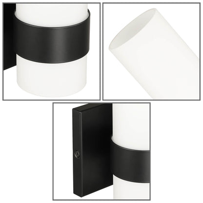 Modern Black Wall Sconce with White Glass for Bathroom and Bedroom XB-W1185-MB