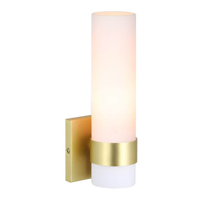 1-Light ADA Bathroom Wall Sconce with Tube Glass in Satin Brass XB-W1185-SB