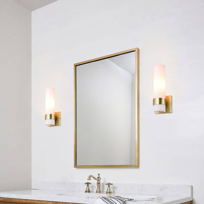 1-Light ADA Bathroom Wall Sconce with Tube Glass in Satin Brass XB-W1185-SB