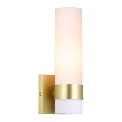1-Light ADA Bathroom Wall Sconce with Tube Glass in Satin Brass XB-W1185-SB