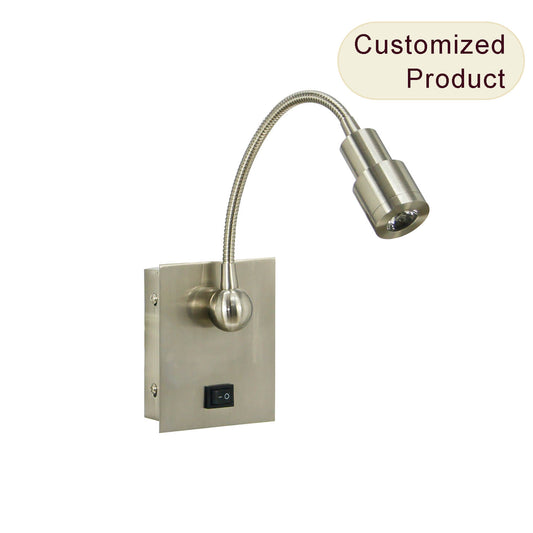 Commercial Adjustable Flexible Headboard Reading Lamp Hotel Wall Lights Bedside Decoration Lighting Wall Lamp Aluminum XB-W1190-1