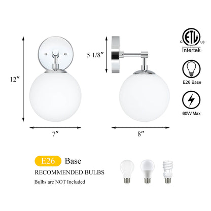 Modern Chrome Glass Wall Sconce XB-W1211-CH