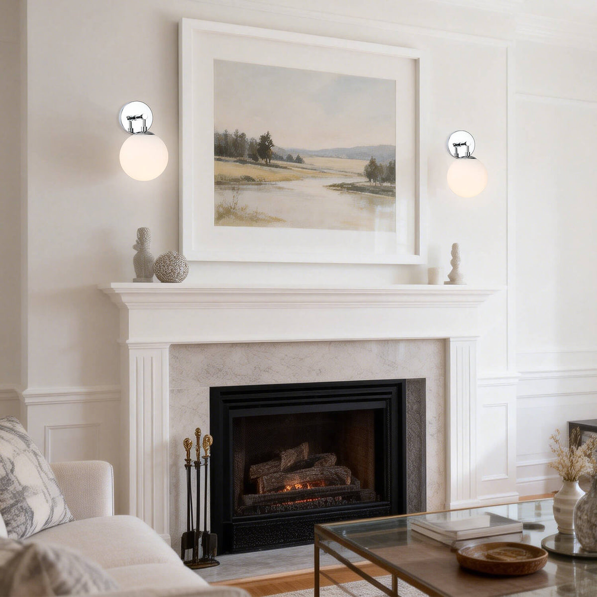 Modern Chrome Glass Wall Sconce XB-W1211-CH