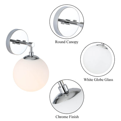 Modern Chrome Glass Wall Sconce XB-W1211-CH