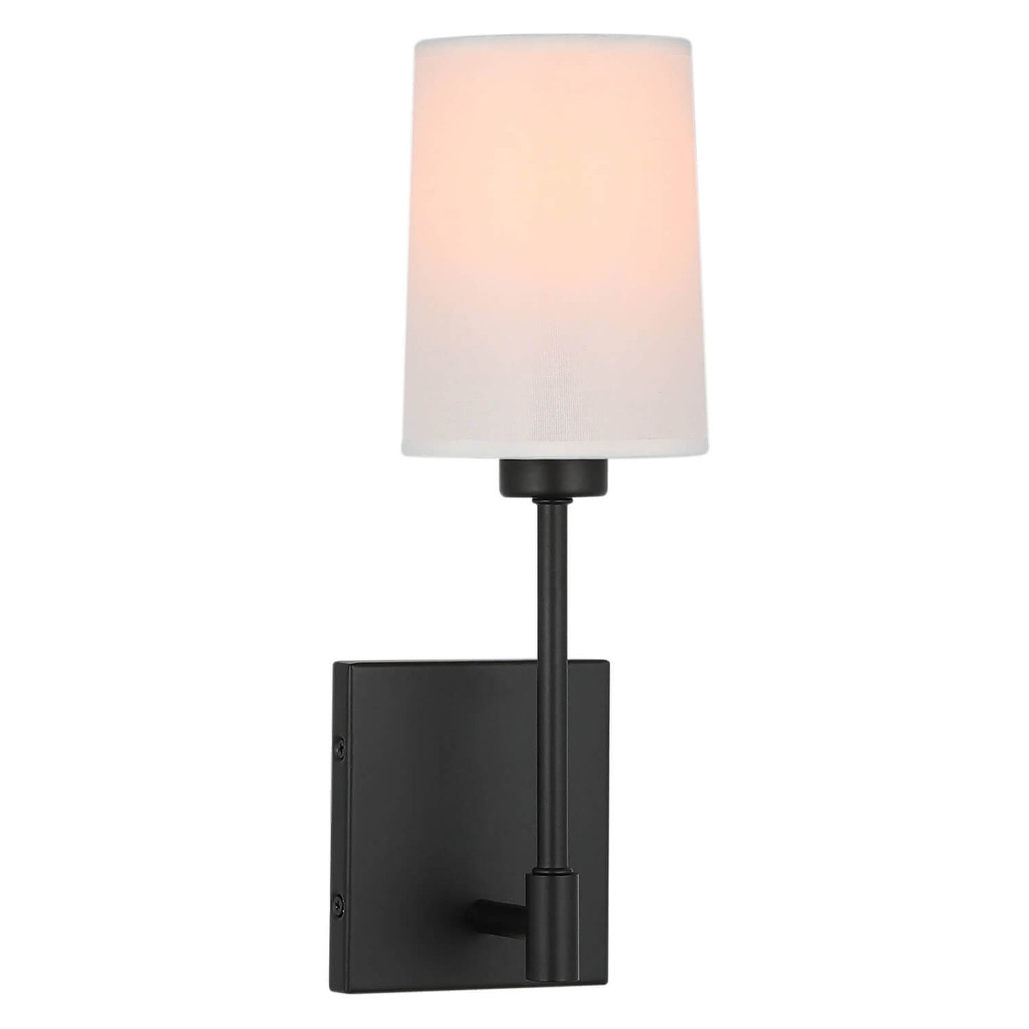 Modern Wall Sconce Light, Black Wall Mounted Lamp, Fabric Shade, 1 Light XB-W1215-1-MB