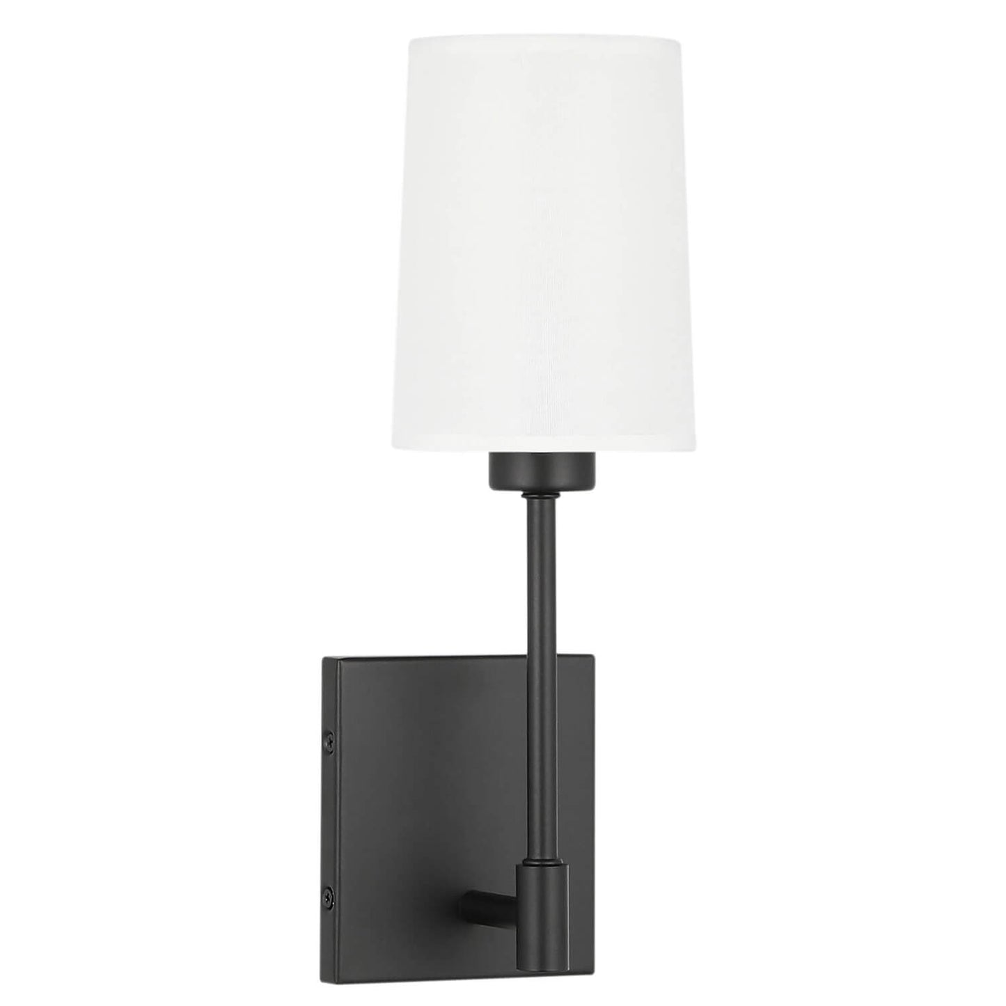 Modern Wall Sconce Light, Black Wall Mounted Lamp, Fabric Shade, 1 Light XB-W1215-1-MB
