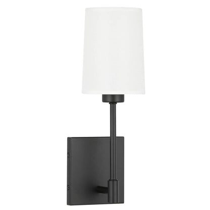 Modern Wall Sconce Light, Black Wall Mounted Lamp, Fabric Shade, 1 Light XB-W1215-1-MB