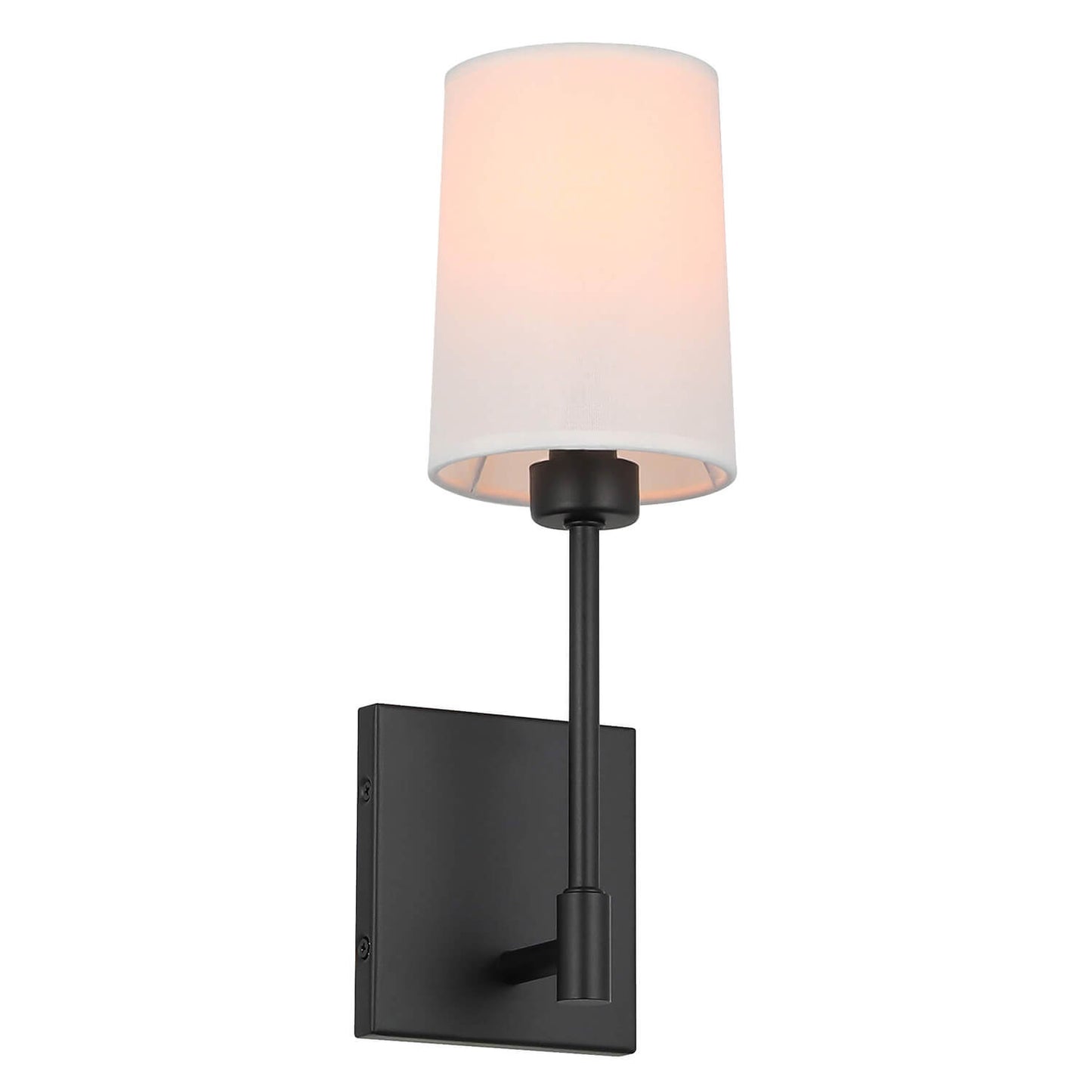 Modern Wall Sconce Light, Black Wall Mounted Lamp, Fabric Shade, 1 Light XB-W1215-1-MB