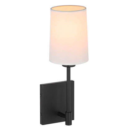 Modern Wall Sconce Light, Black Wall Mounted Lamp, Fabric Shade, 1 Light XB-W1215-1-MB