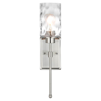 Modern Glass Wall Sconce with Vanity Light - Brushed Nickel Finish XB-W1227-BN