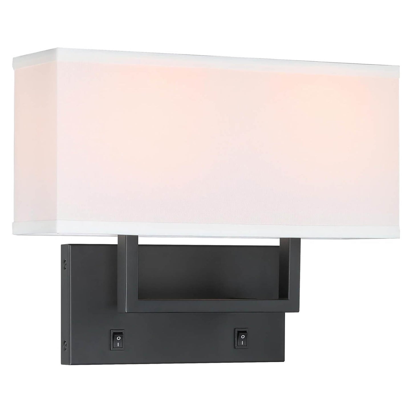Modern Black Wall Lamp with White Fabric Shade XB-W1230-MB