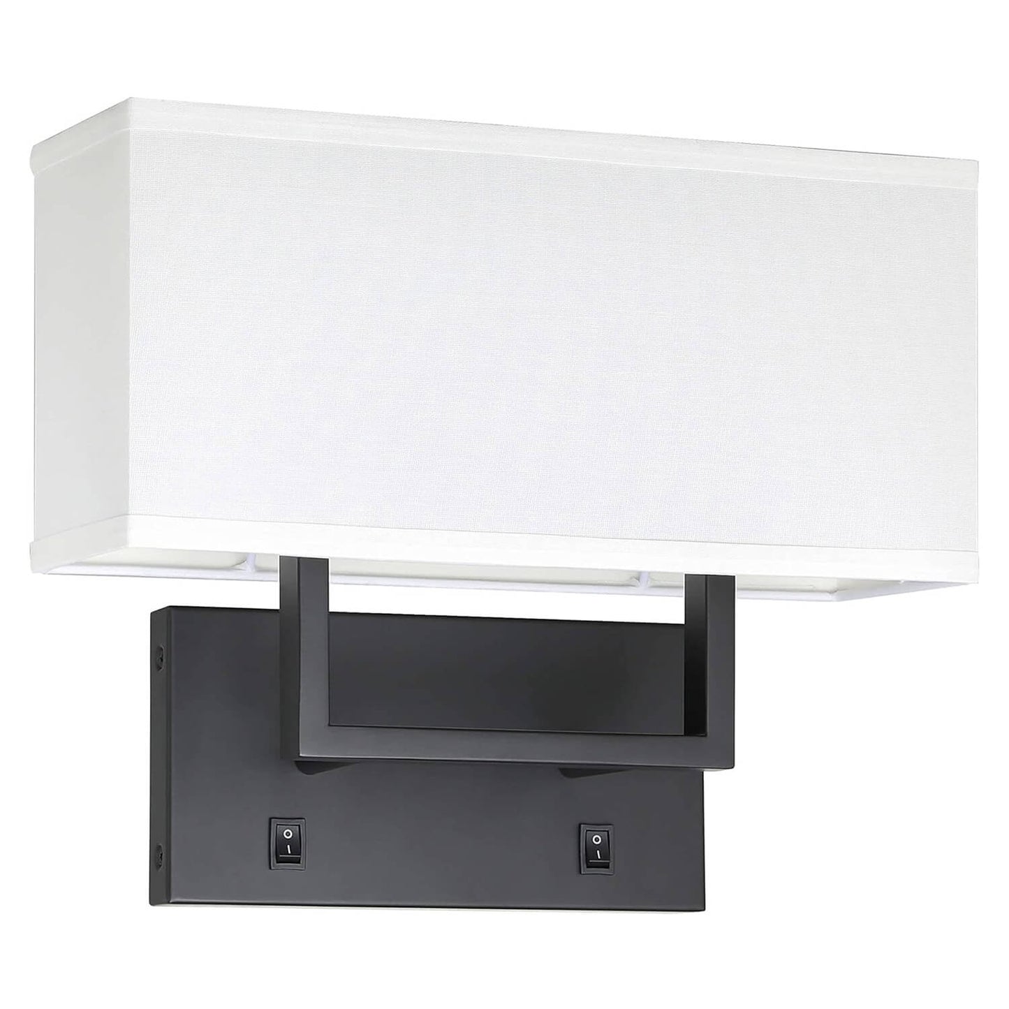 Modern Black Wall Lamp with White Fabric Shade XB-W1230-MB