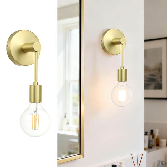 Wall Sconce, Brass Light Fixture with LED Bulb, Indoor Lighting for Bathroom XB-W1234-1-SB-G30
