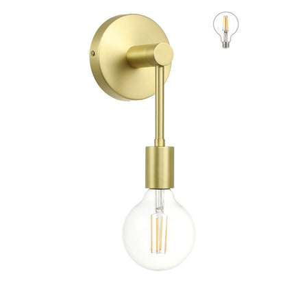 Wall Sconce, Brass Light Fixture with LED Bulb, Indoor Lighting for Bathroom XB-W1234-1-SB-G30