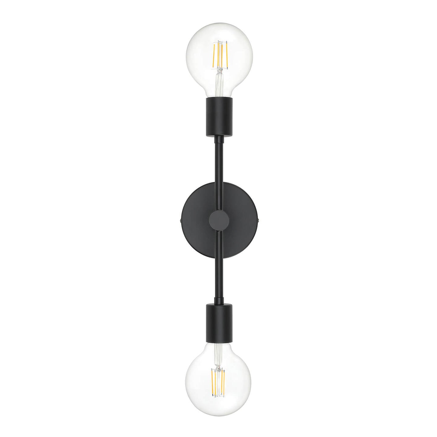 2-Light Black Bathroom Vanity Wall Sconce with LED Bulbs XB-W1234-2-MB-G30