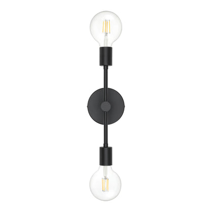 2-Light Black Bathroom Vanity Wall Sconce with LED Bulbs XB-W1234-2-MB-G30