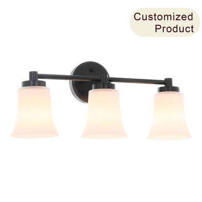 Modern 3-Light Black Bathroom Vanity Light with Glass XB-W1235-3-MB