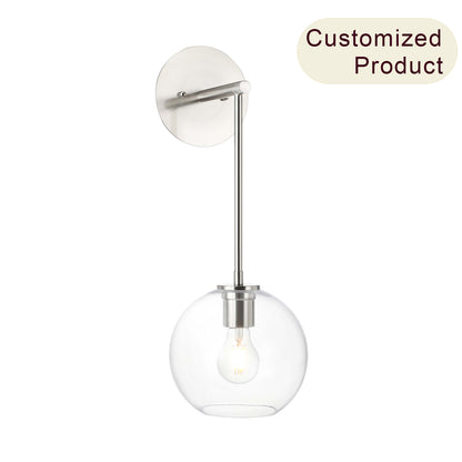 Modern Globe Glass Vanity Light - Brushed Nickel Finish XB-W1263-BN-1