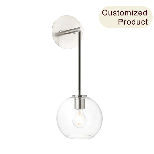 Modern Globe Glass Vanity Light - Brushed Nickel Finish XB-W1263-BN-1