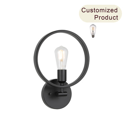 Black 1-Light Bathroom Vanity Sconce with LED Bulb for Hallway Bedroom XB-W1269-MB-LED