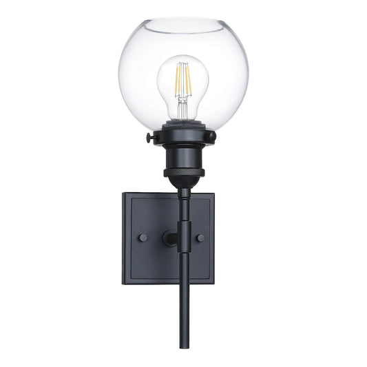 Modern 1-Light Globe Bath Sconce for Kitchen & Bathroom XB-W1275-1-MB