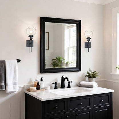 Modern 1-Light Globe Bath Sconce for Kitchen & Bathroom XB-W1275-1-MB