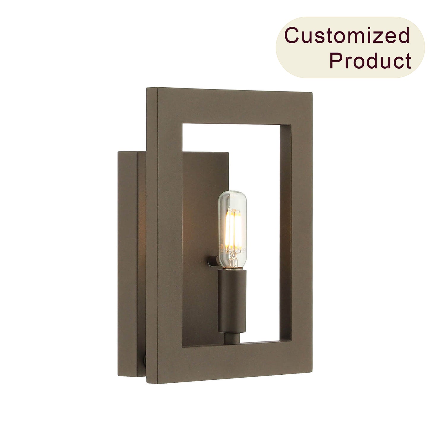 Modern 1-Light Dark Bronze Wall Sconce with LED Bulb for Vanity XB-W1278-1-DB