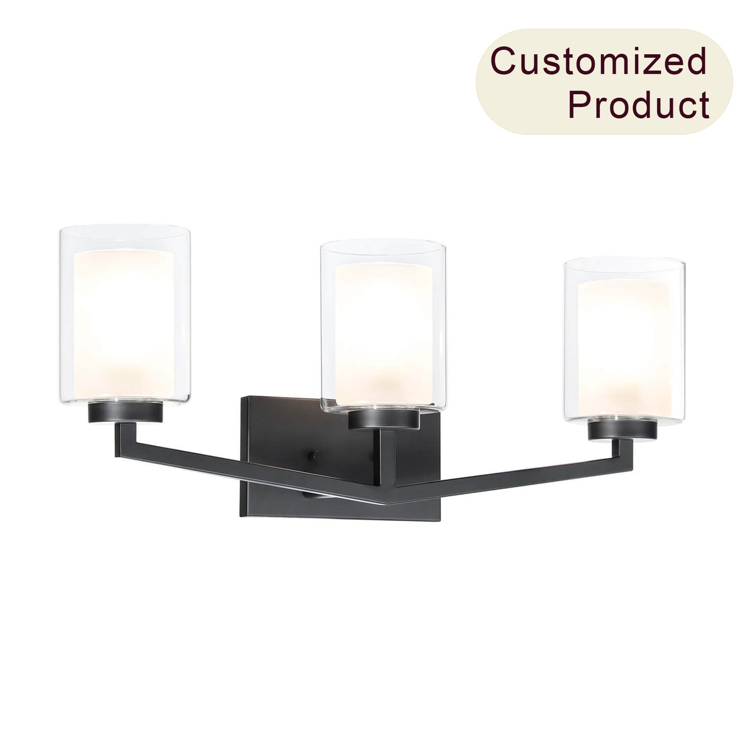 3-Light Modern Black Bathroom Vanity Light Over Mirror XB-W1294-3-MB