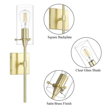 Gold Modern Vanity Sconce with Clear Glass for Bathroom XB-W1301-SB