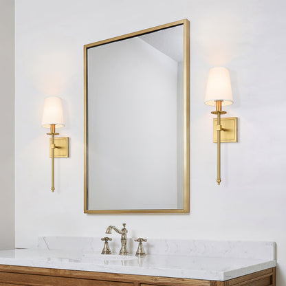 Set of 2 Brass Wall Sconces with Fabric Shade for Bedroom & Living Room XB-W1307-WBS