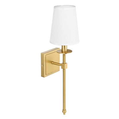 Set of 2 Brass Wall Sconces with Fabric Shade for Bedroom & Living Room XB-W1307-WBS