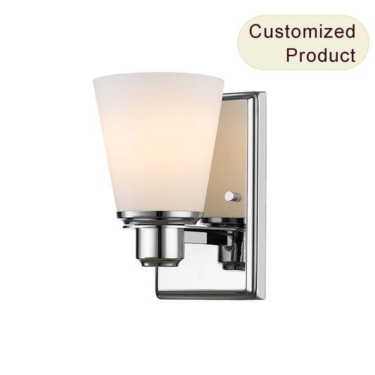 2025 Chrome Hallway Stairway Sconces Glass Wall Light Indoor Modern Home Decorative Vanity Lighting Fixtures For Bathroom XB-W220-1-CH