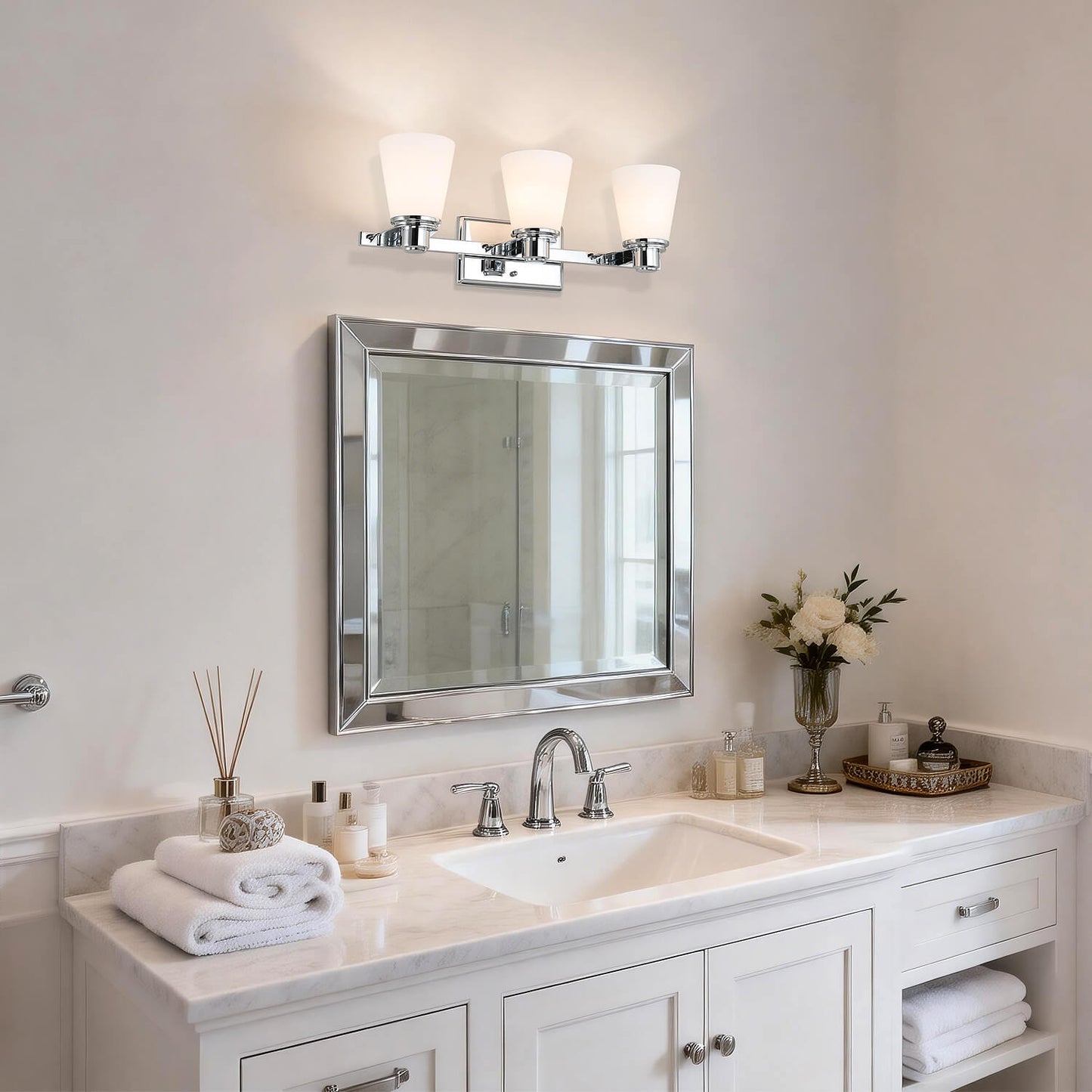 Modern Chrome 3-Light Vanity Fixture XB-W220-3-CH