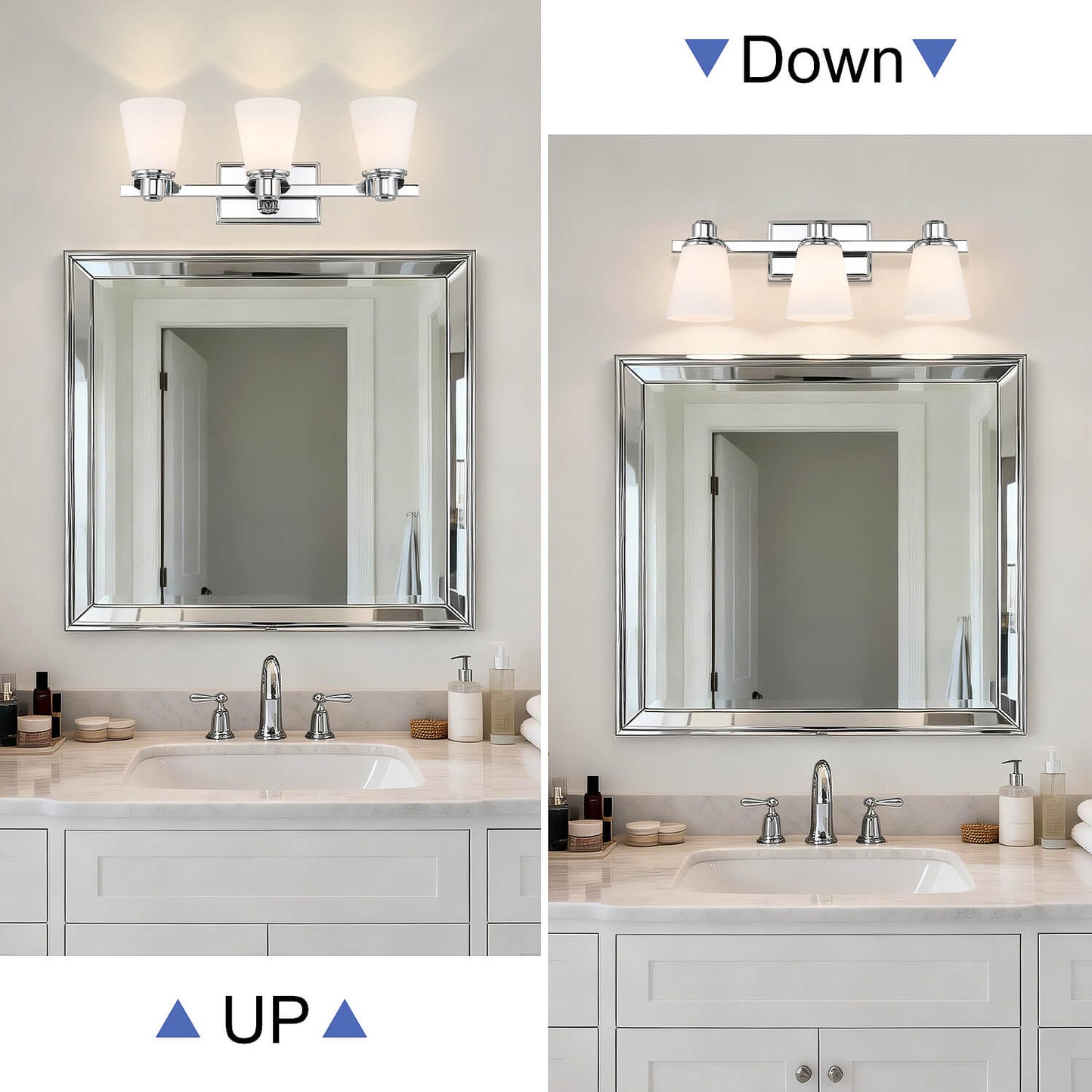 Modern Chrome 3-Light Vanity Fixture XB-W220-3-CH