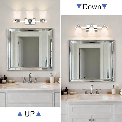 Modern Chrome 3-Light Vanity Fixture XB-W220-3-CH