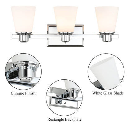Modern Chrome 3-Light Vanity Fixture XB-W220-3-CH