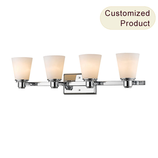 Modern Customize 4 Light Wall Lighting Chrome Bathroom Vanity Wall Lamp with Glass XB-W220-4-CH