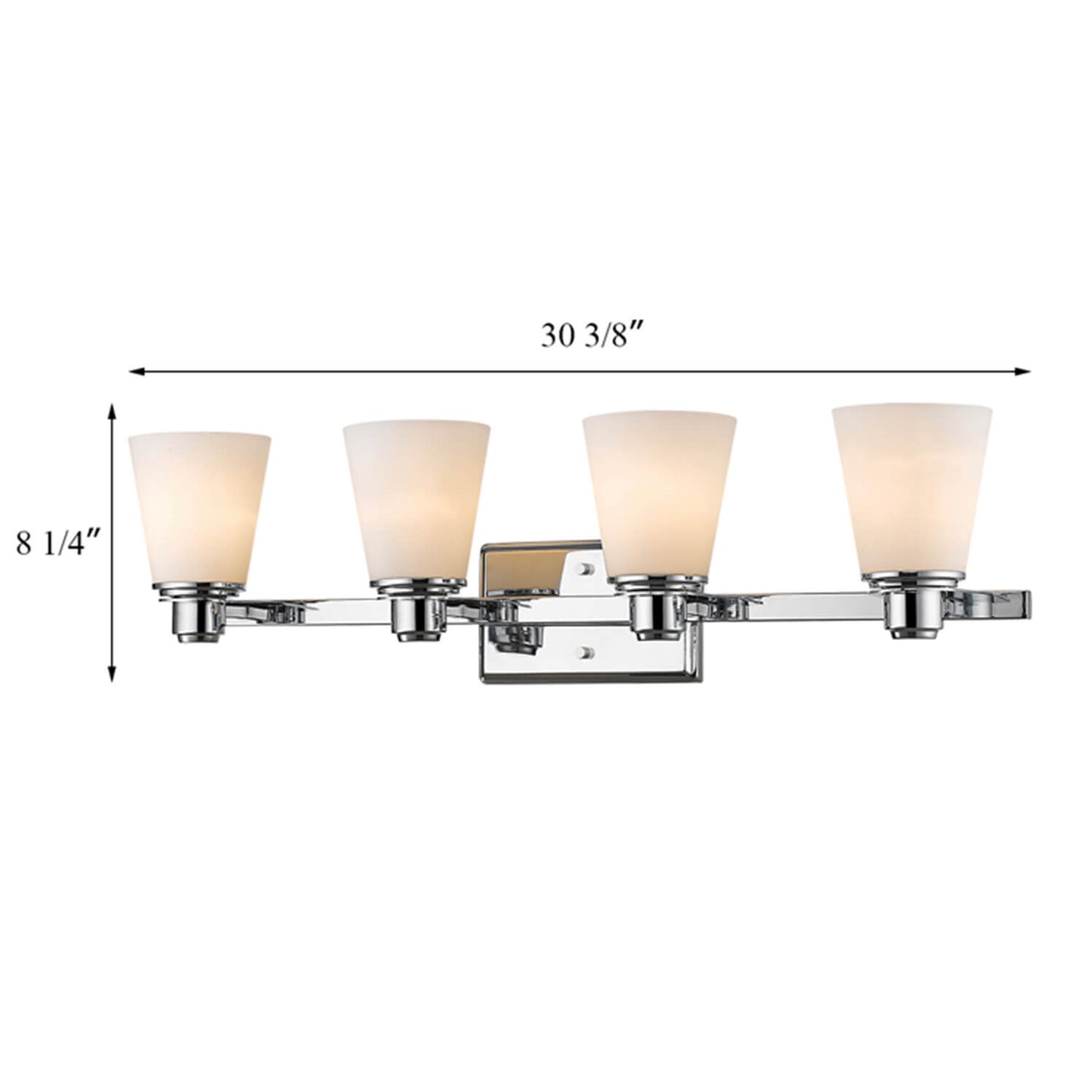 Modern Customize 4 Light Wall Lighting Chrome Bathroom Vanity Wall Lamp with Glass XB-W220-4-CH