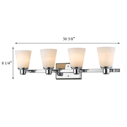 Modern Customize 4 Light Wall Lighting Chrome Bathroom Vanity Wall Lamp with Glass XB-W220-4-CH