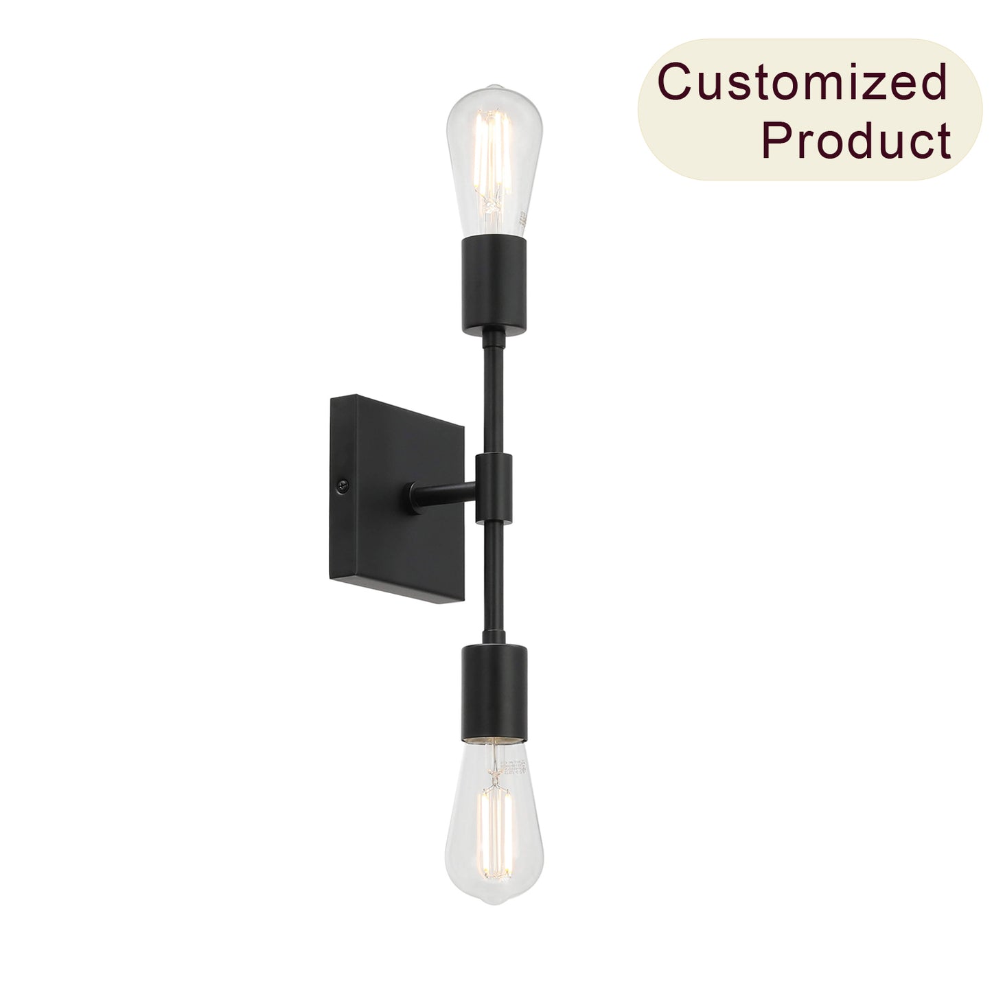 Retro Black 2-Light Bathroom Vanity Sconce with LED Bulb XB-W2235-2-MB-LED