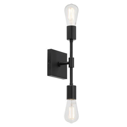 Retro Black 2-Light Bathroom Vanity Sconce with LED Bulb XB-W2235-2-MB-LED