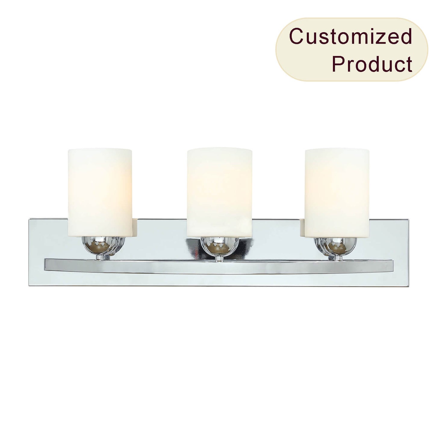 Interior Cylindrical Eye-Caring White Glass Sconces Wall Lights Bathroom Light Fixture 3-Head Bathroom Vanity Light for Hotel XB-W312-3-CH