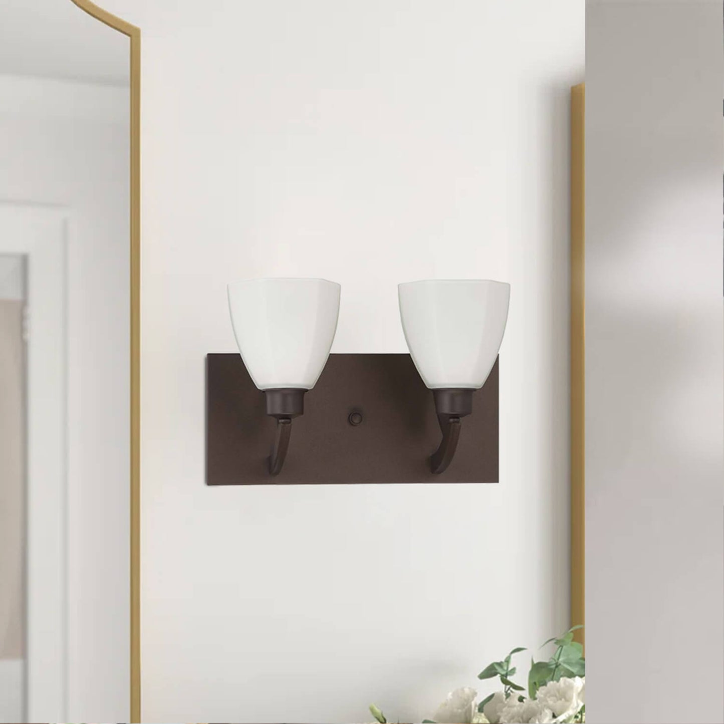Glass E26 2 Lights European Outdoor Wall Lamp Indoor Dark Bronze Industrial Vintage Wall Sconces for Stairs Corridor Courtyard XB-W361-2-DB