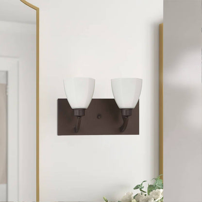 Glass E26 2 Lights European Outdoor Wall Lamp Indoor Dark Bronze Industrial Vintage Wall Sconces for Stairs Corridor Courtyard XB-W361-2-DB