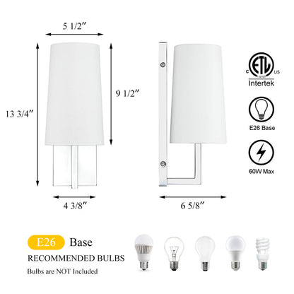 Modern Linen Fabric Shade Wall Lamp Bathroom Sconce Light Fixture XB-W401-CH