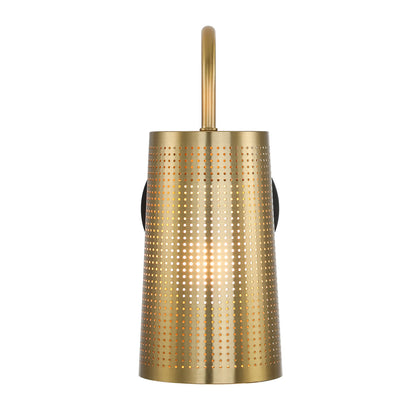 Black Gold Bathroom Wall Sconce with Cone Iron Shade XB-W430-BS