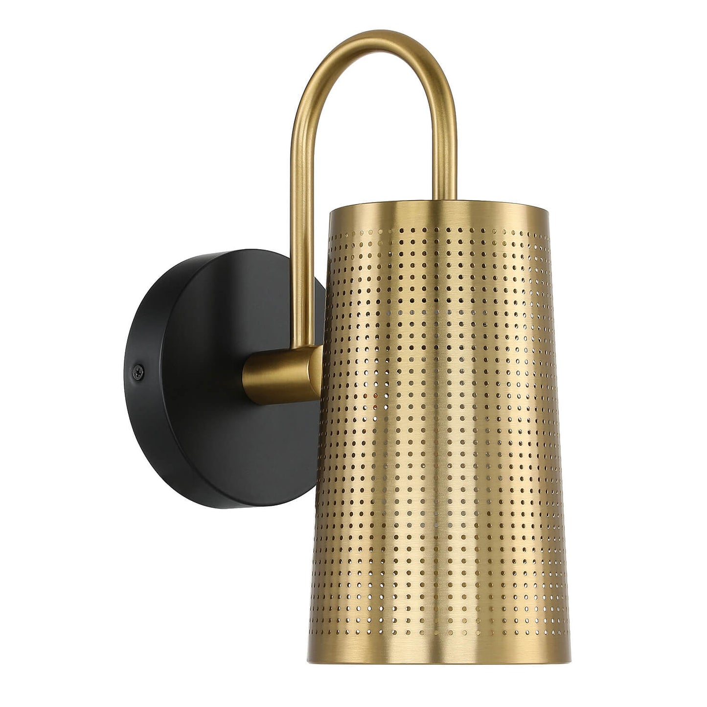 Black Gold Bathroom Wall Sconce with Cone Iron Shade XB-W430-BS