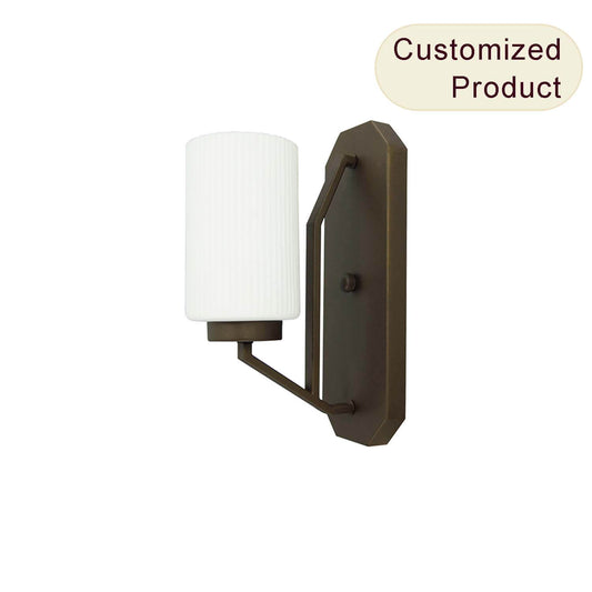 Hotel Home Dark Bronze Single Iron Wall Sconce Glass Wall Mounted Bedside Wall Light Lamp XB-W816-1-DB