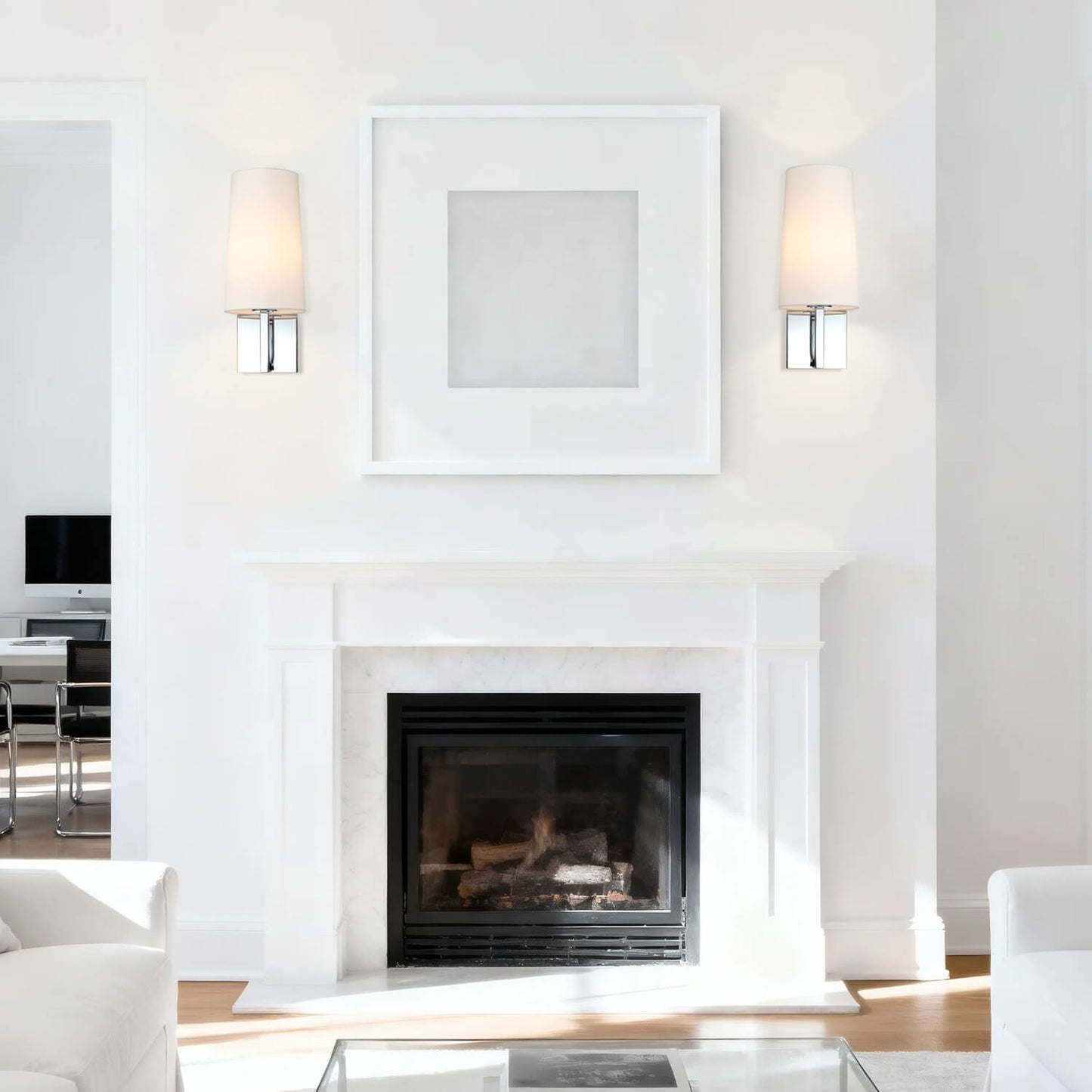 Modern Linen Fabric Shade Wall Lamp Bathroom Sconce Light Fixture XB-W401-CH