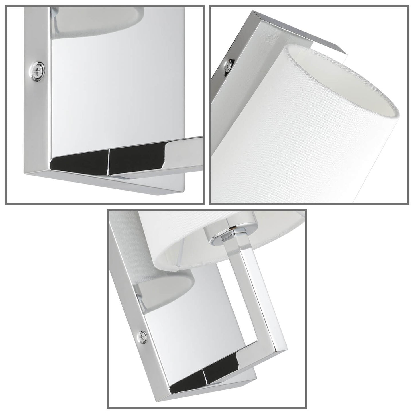 Modern Linen Fabric Shade Wall Lamp Bathroom Sconce Light Fixture XB-W401-CH